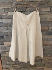 Sarah Pacini Midi Maxi Panel Skirt - Waxed Cotton - White  - Size 3