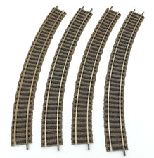 Lot FLEISCHMANN HO x 4 CURVED RAILS 6125 R420 36° ELECTRIC TRAIN MALLECHORT