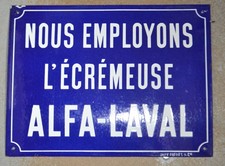 ANCIENNE PLAQUE EMAILLEE PUBLICITAIRE ALFA LAVAL ECREMEUSE SIGNE JAPY