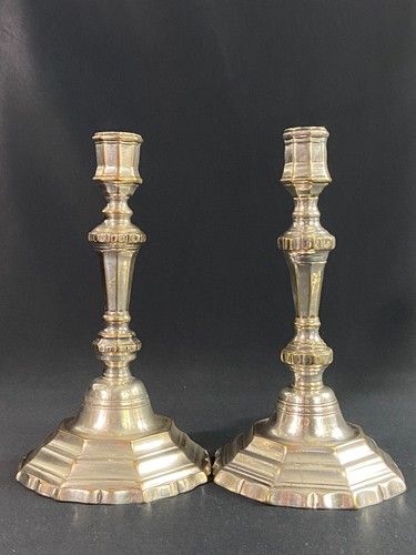 Paire bougeoirs flambeaux - bougeoirs,