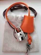 HERMES Kelly Birkin Calf Clochette leather orange Cadenas silver Lock or gold