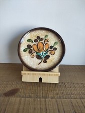 Boch La Louvière Belgium Flower Tulip Plate Brown/Blue/Green/Orange Vintage