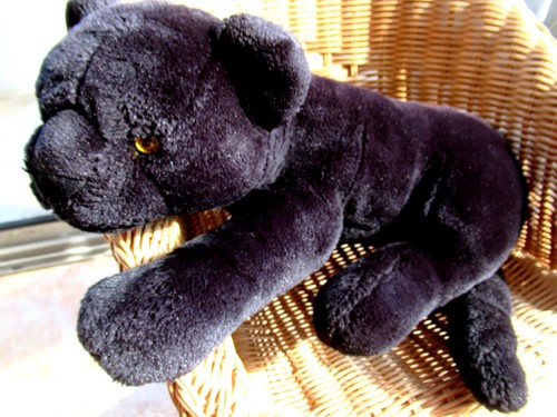 Doudou peluche panthere - doudou, noire
