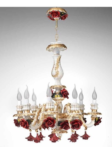 Lustre porcelaine capodimonte - lustre,