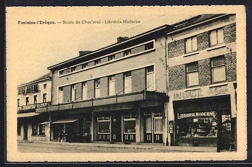 Cpa fontaine evêque route - fontaine-l´evêque,,
