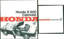 Honda S 500 and S 600 convertible car brochure 1963 car sales brochure RP