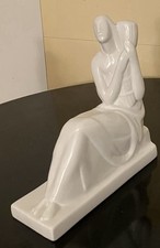 1930s GEZA DE VEGH LAMBERTON Art Deco Woman Figurine Statue Bookend (2 Available