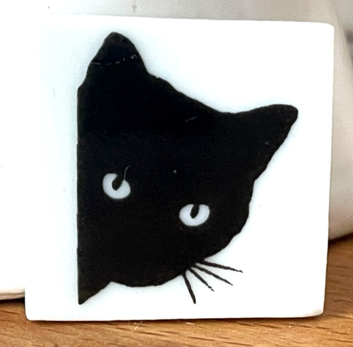 Fève chat noir - noir, ⭐🌙