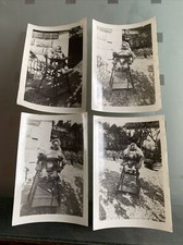 Lot 4 Photos Anciennes Bebe Dans Chaise Haute En Bois Annee 30 Vintage
