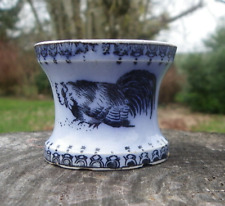 COQUETIER ANCIEN EN FAÏENCE DE LONGWY - DÉCOR JAPONAIS - COQ POULE