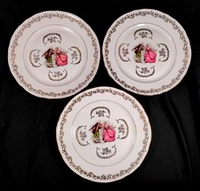3 Plates 9" Wide By Berry Haute Porcelaine C P France Nationale