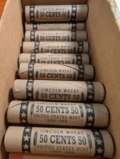 Old Wheat Cent Lincoln Penny Machine Wrapped Roll
