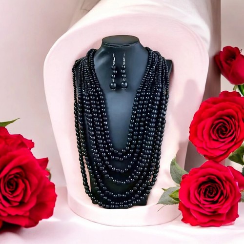 Parure collier rang - parure, perles
