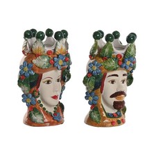 Cache-pot Home ESPRIT Vert Multicouleur Porcelaine 20 x 20 x 32 cm [2 Unités]