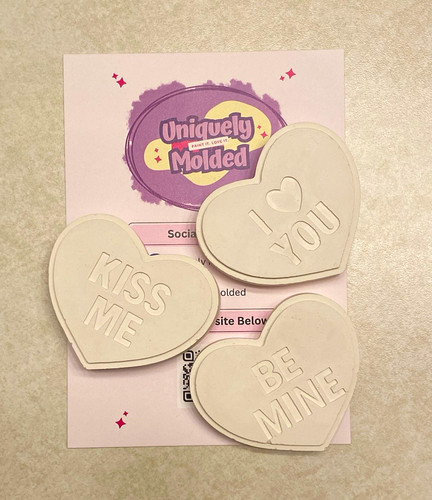 Uniquely molded hearts plaster - molded,