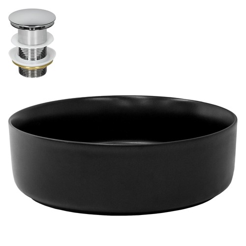 Lavabo céramique ronde noir