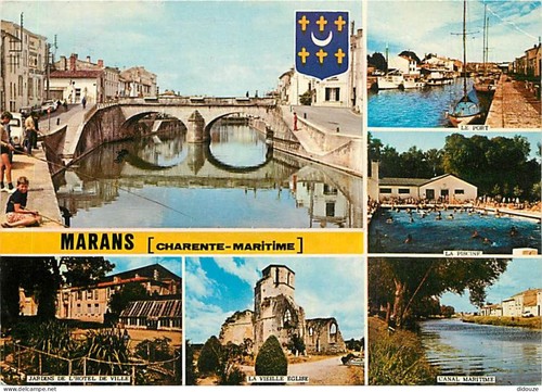 Carte postale marans - -,