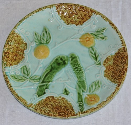 Old french majolica plate - majolica,