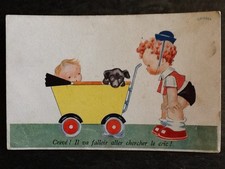 ILLUSTRATED CP SIGNED JANSER BOY CAP STROLLER BABY DOG - STAINED - 67030