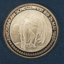 1987 Switzerland Shootingtaler Glarus 50 Francs - .900 Silver in Capsule w COA