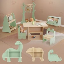 Joyz Ensemble de meubles étagère pour enfants multifonctionnelle sièges en bois
