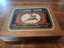 Boite Vide Rectangulaire Bois Léger Cadre noir Impériales Cigares BE 