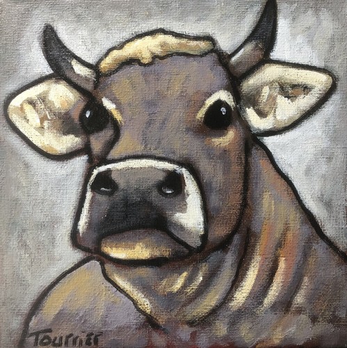 Tableau portrait vache - tableau,