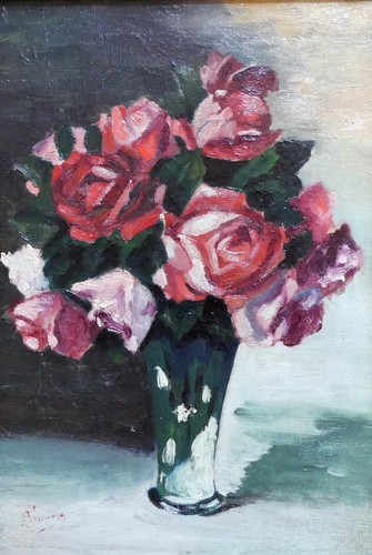 Tableau ancien fleurs - tableau,