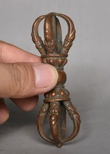 3,6 "Tibet Temple bouddhisme Tête bête bronze rouge Porte-dague Phurba Faqi