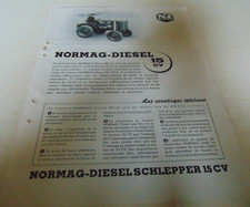Prospectus brochure  tracteur  NORMAG ZORGE DIESEL 15 CV