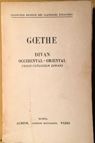 Goethe divan occidental - occidental, et