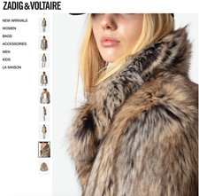 $485 ZADIG & VOLTAIRE Faux Fur Short Jacket NWOT/sz S