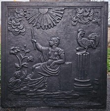 67 x 66.5 cm plaque cheminée