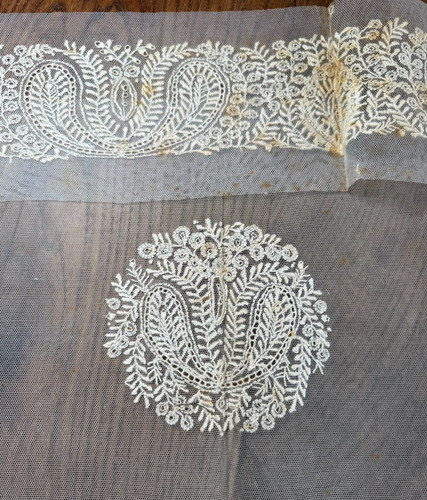 Dentelle ancienne fond de - fond,