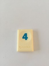 Tuile chiffre 4 quatre bleu