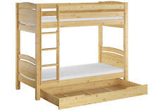 Lit superposé séparable, pin massif naturel 90x200, accessoires sélectionnables