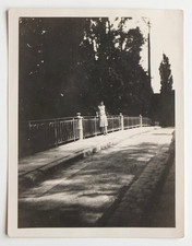 Woman bridge light shadows trees Brunoy, The Valleys - old photo snapshot