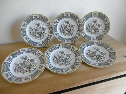 Six assiettes dessert faience - six,