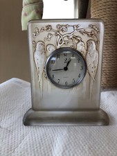 1920 Rene Lalique "QUATRE PERRUCHES" CLOCK**FOUR PARROTS**SATIN PATINA**NM 