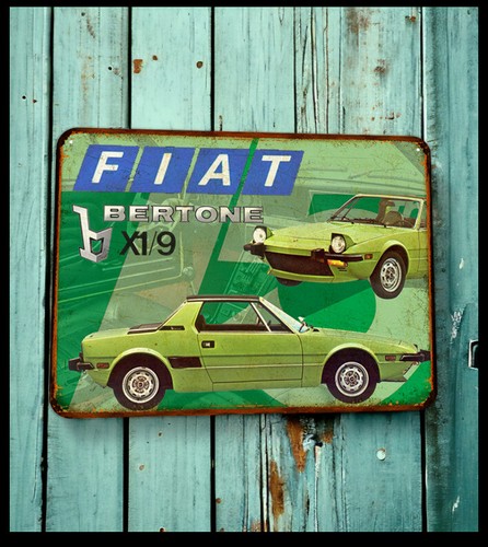 Plaque métal fiat - métal, x1/9