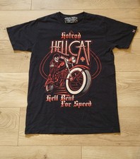 T-shirt hotrod hellcat biker vintage noir imprimé moto rock taille s