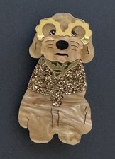 Dog  Shiba Inu vintage style acrylic brooch pin