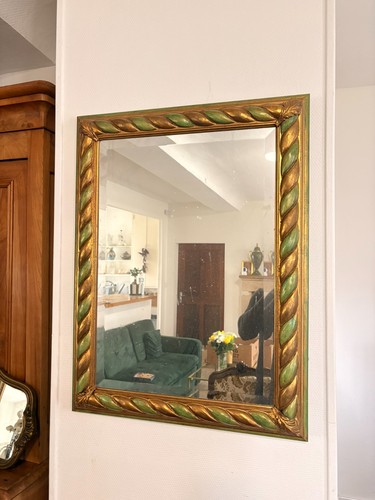 Miroir biseauté doré - miroir,