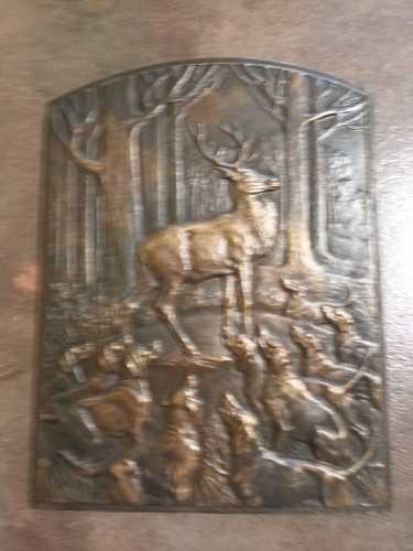 Bas relief bronze - , chasse