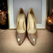 Michael Kors Sia Starry Night Heels Women’s Pumps Size 8.5 Gold Studded Shoes