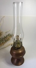 Large Copper Kerosene Lamp - Made in English - Large Wick