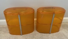 Pair of Amber Two-Panel Domes for Federal Signal Mini AeroDynic (22, 22H, 22I)