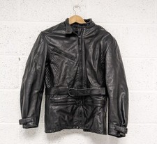 Dainese Leather Motorcycle Jacket Black Belted Size 46 / Chest 40 / M/L