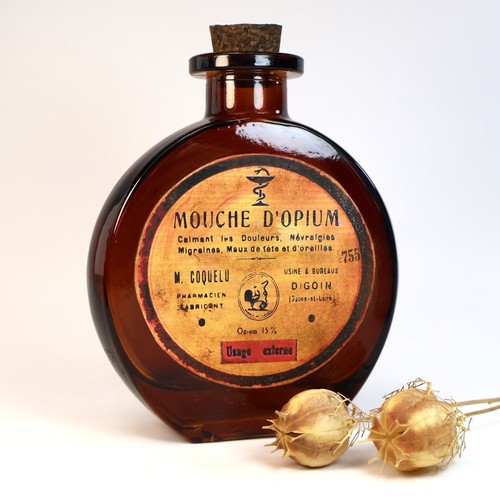 Antique amber glass pharmacy - antique,