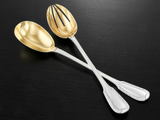 PUIFORCAT : Couvert à Salade complet en argent massif et Vermeil de St. Empire